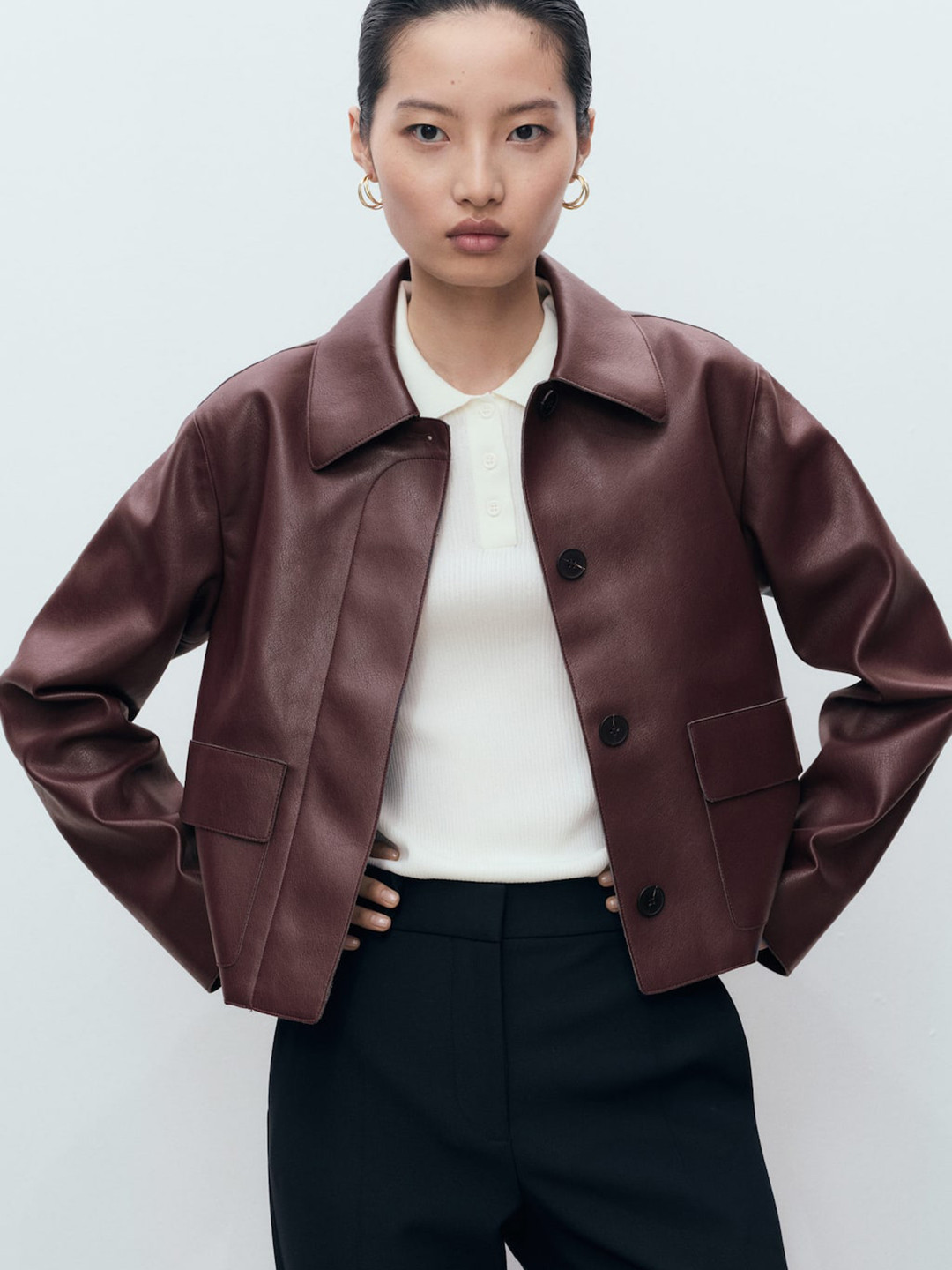 MANGO Faux Leather Biker Jacket