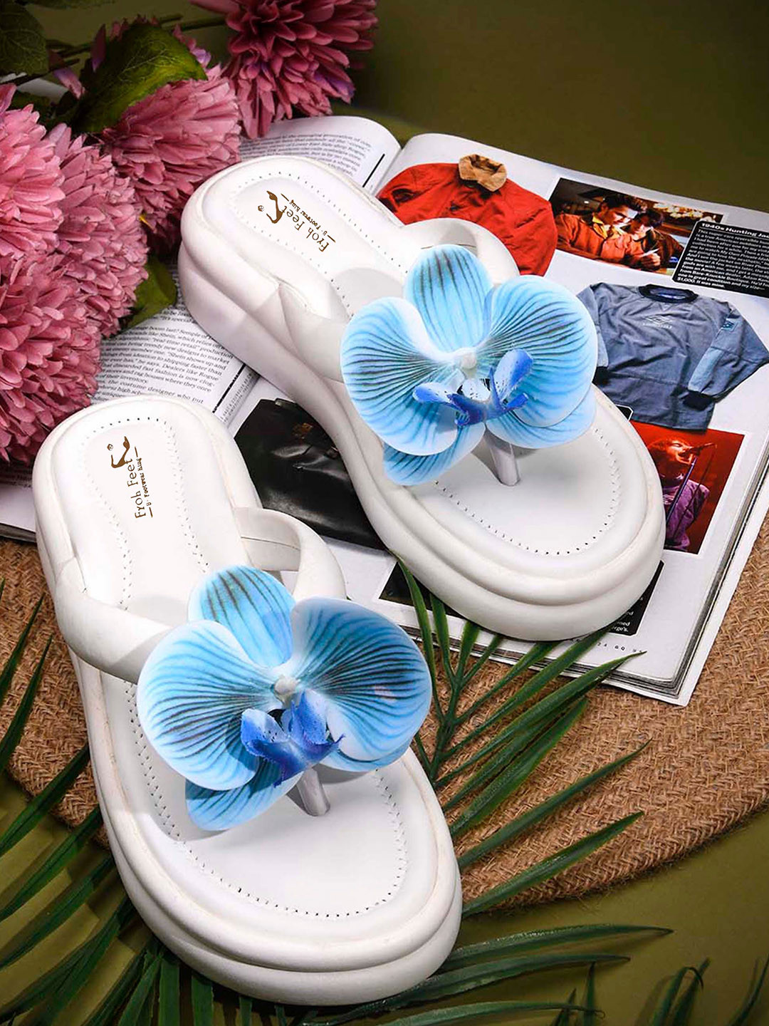 Froh Feet Women  Floral Decor Platform Sandals