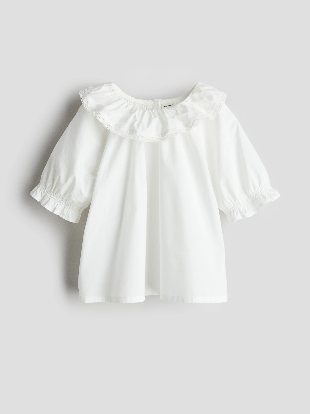H&M Girls Flounce-Collar Cotton Blouse