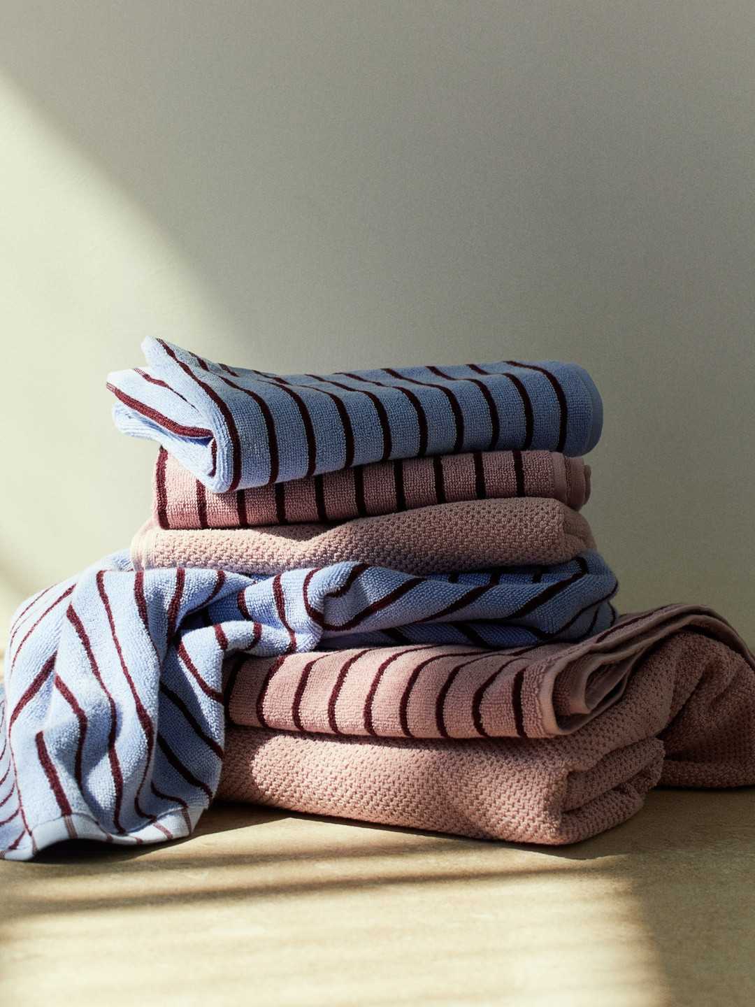 H&M Blue Striped Hand Towel