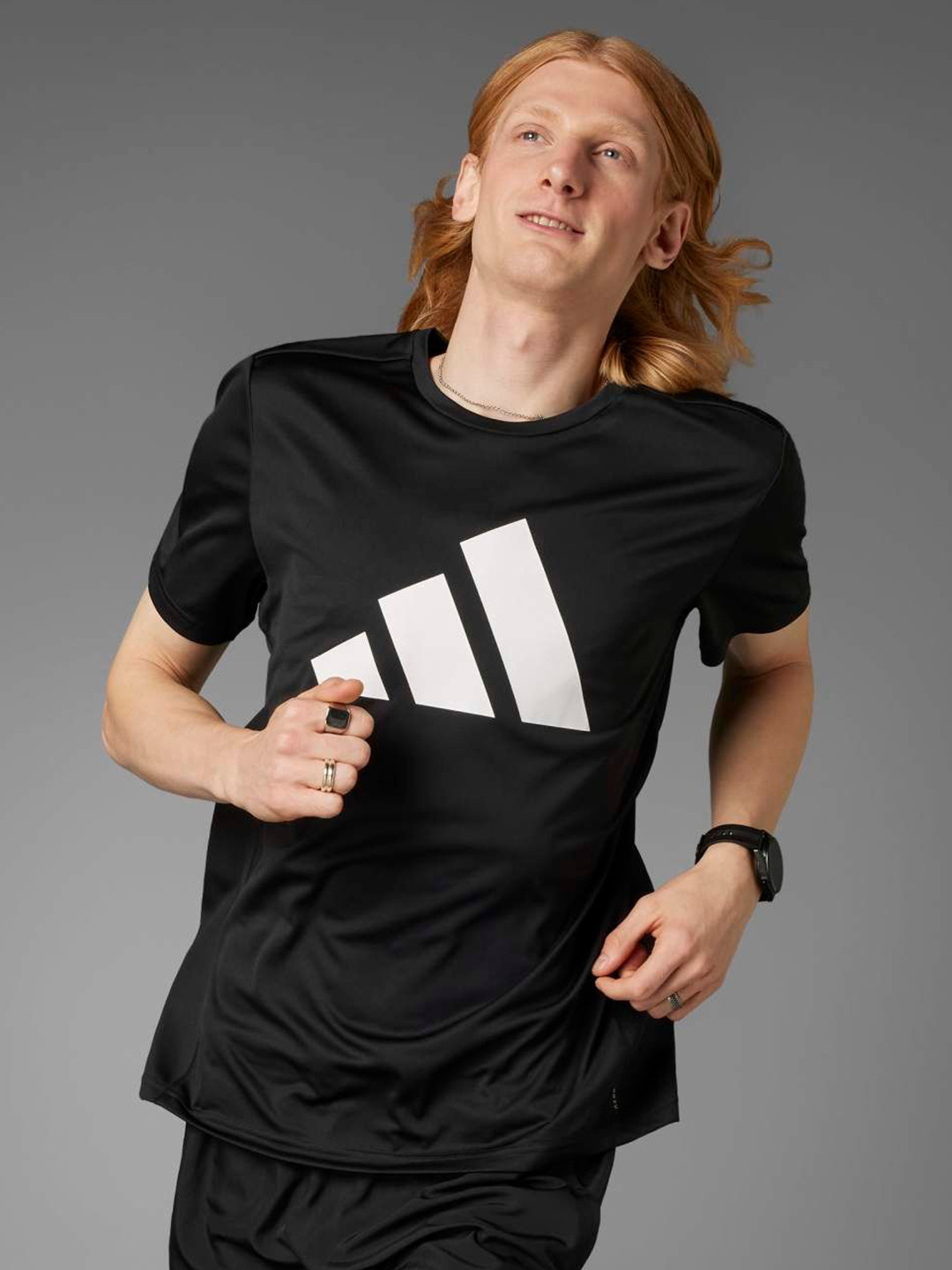 ADIDAS Men Run It 3-Stripes T-shirt