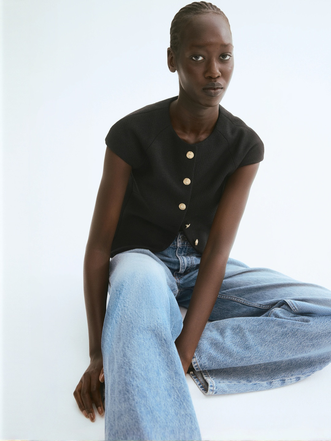 H&M Button-Front Top 1273204003