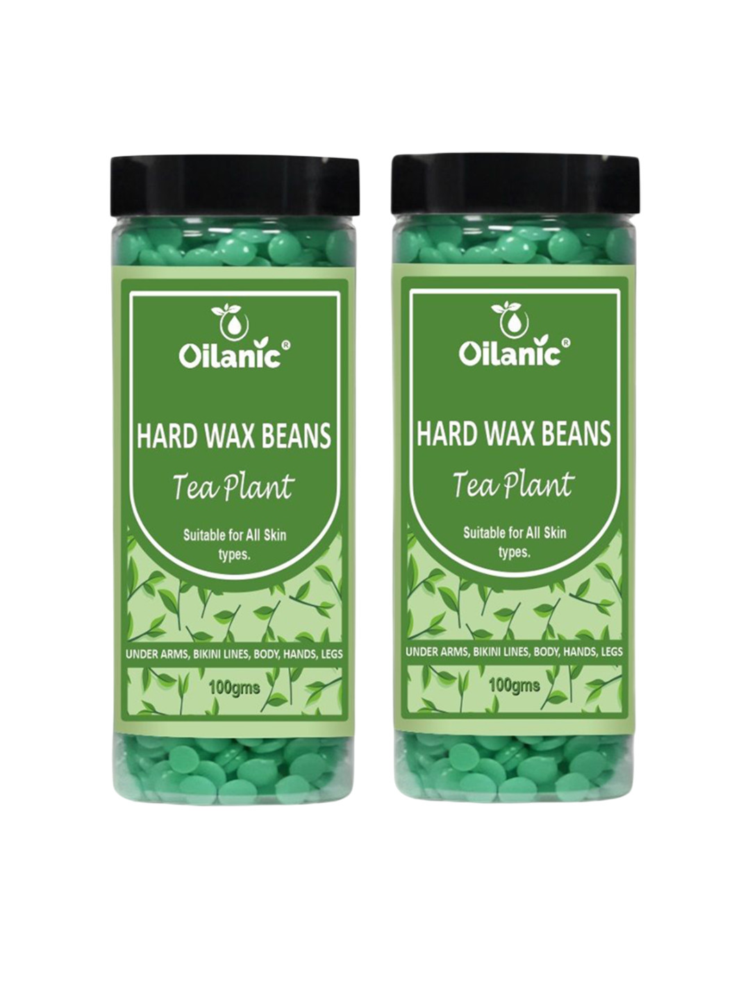 Oilanic Set Of 2 Tea Plant Brazilian Hard Wax Beans For Hair Removal - 100 g Each