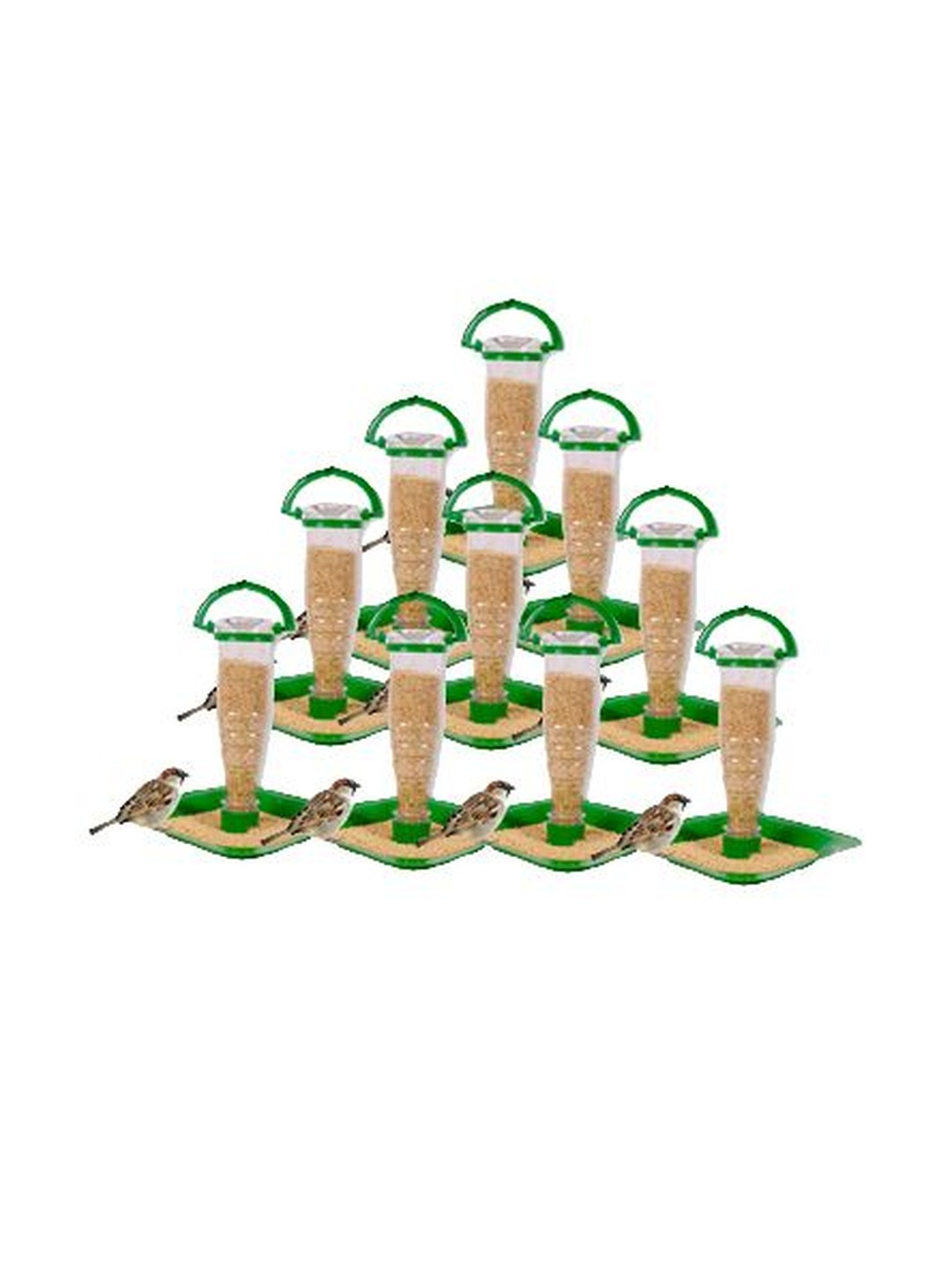 AMIJIVDAYA Pack of 10 Bird Food Feeder with Plate & Hanging Hook
