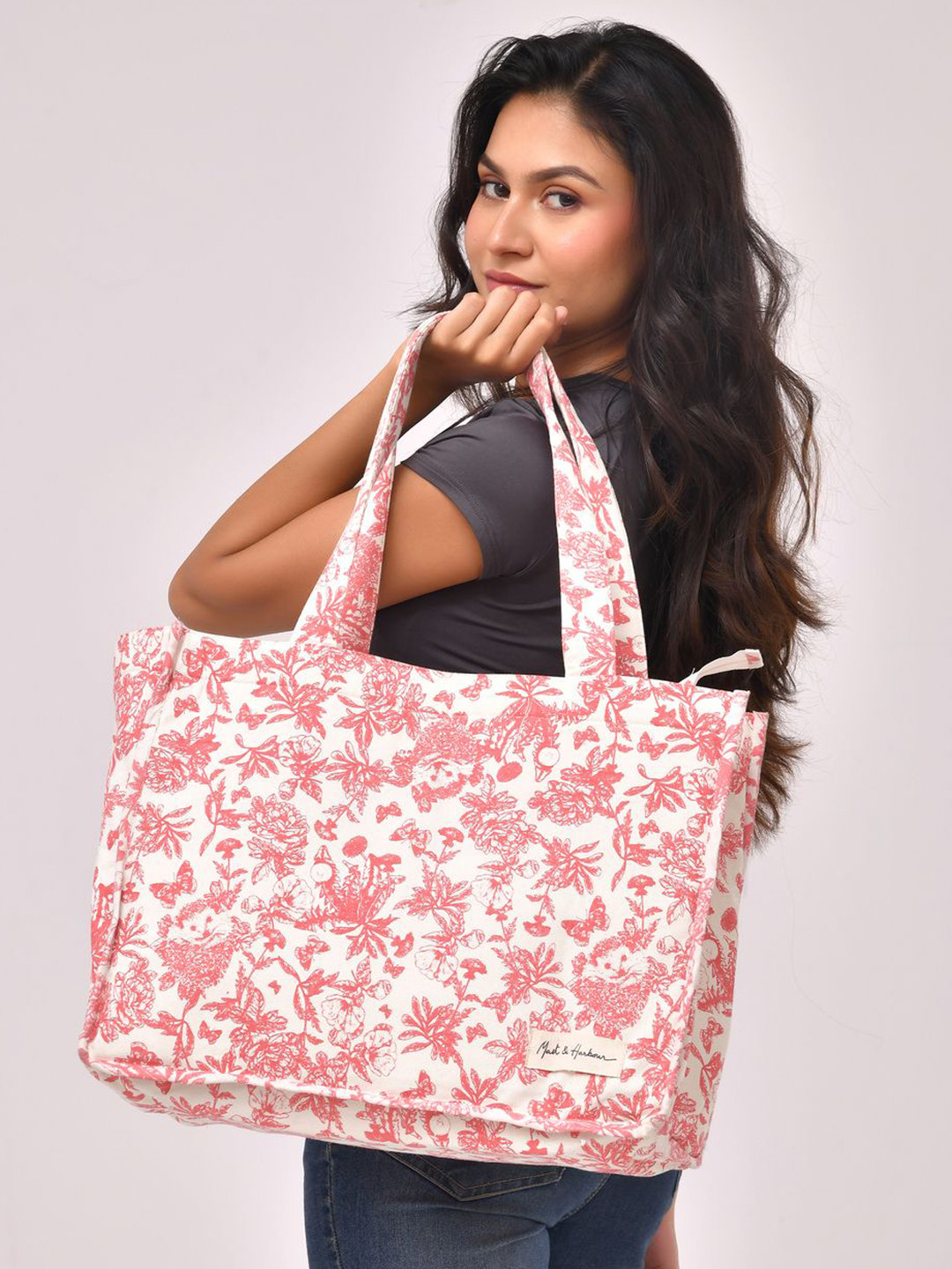 Mast & Harbour Women Canvas College Laptop Tote Bag