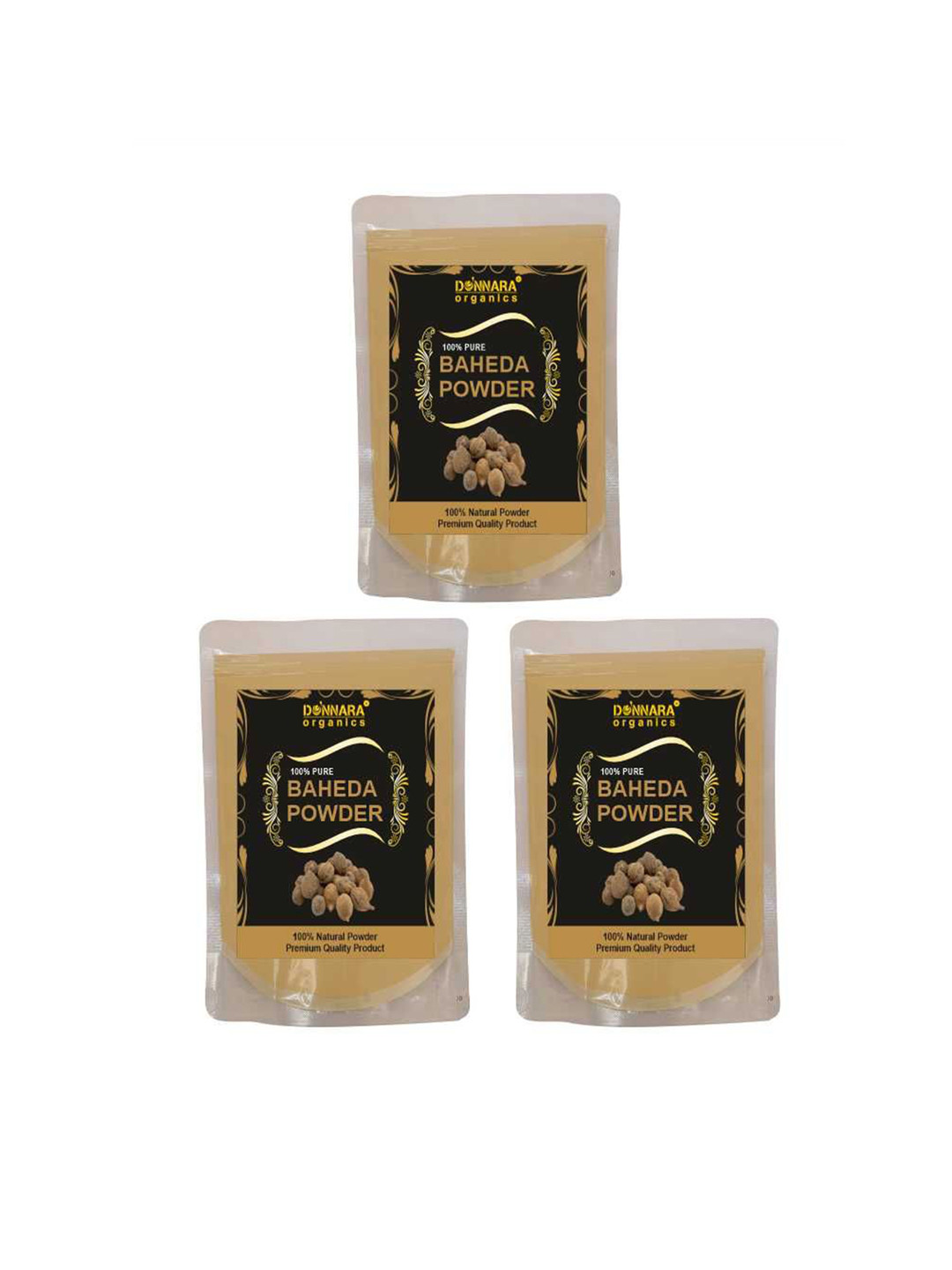 Donnara Organics Set Of 3 Baheda Powder Face Pack For Glowing & Clear Skin - 100 g Each