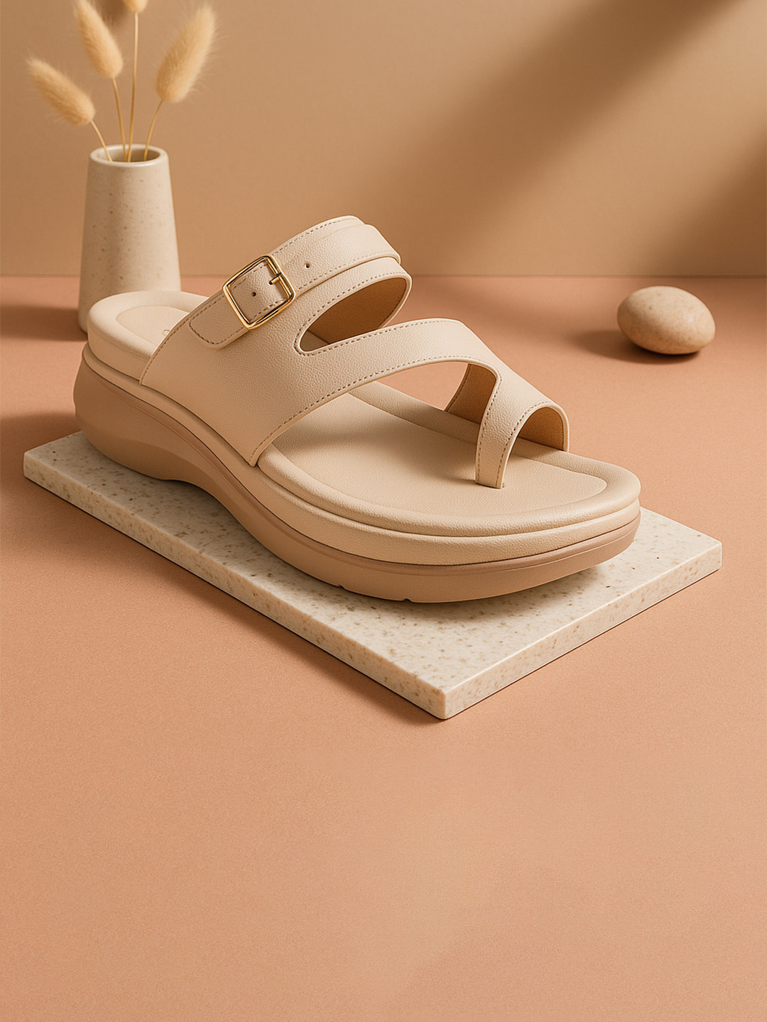 BLINDER Women Embellished Platform Sandals with Buckles