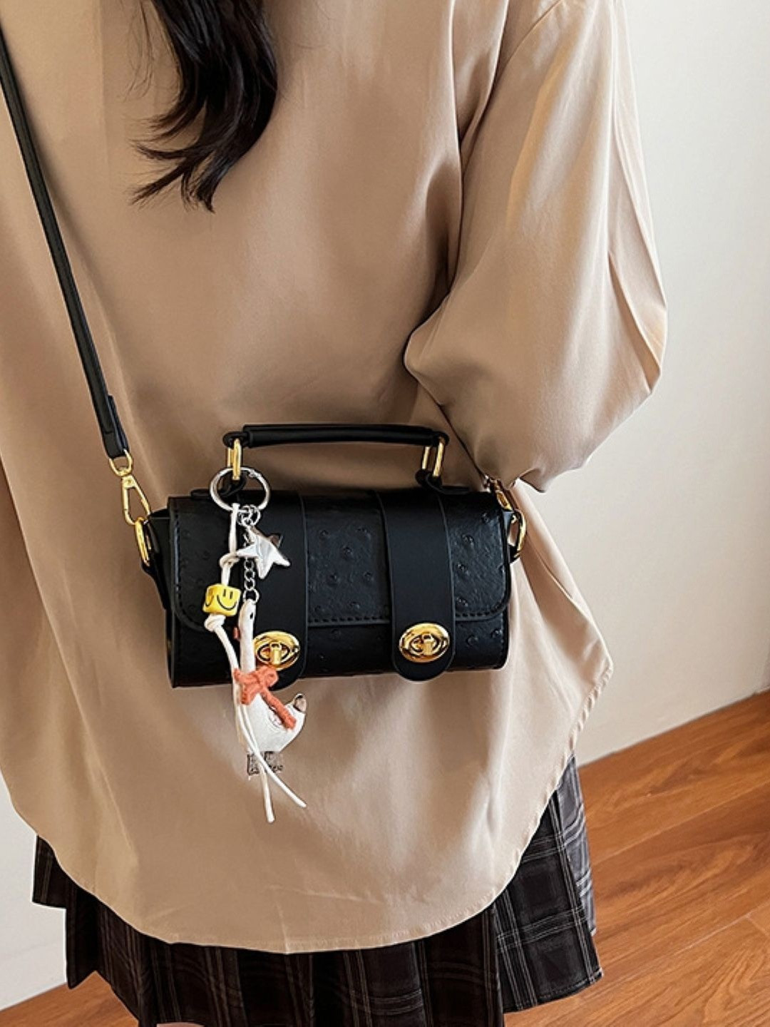 CORSICA  Women Black Solid PU Small Casual Shoulder Bag