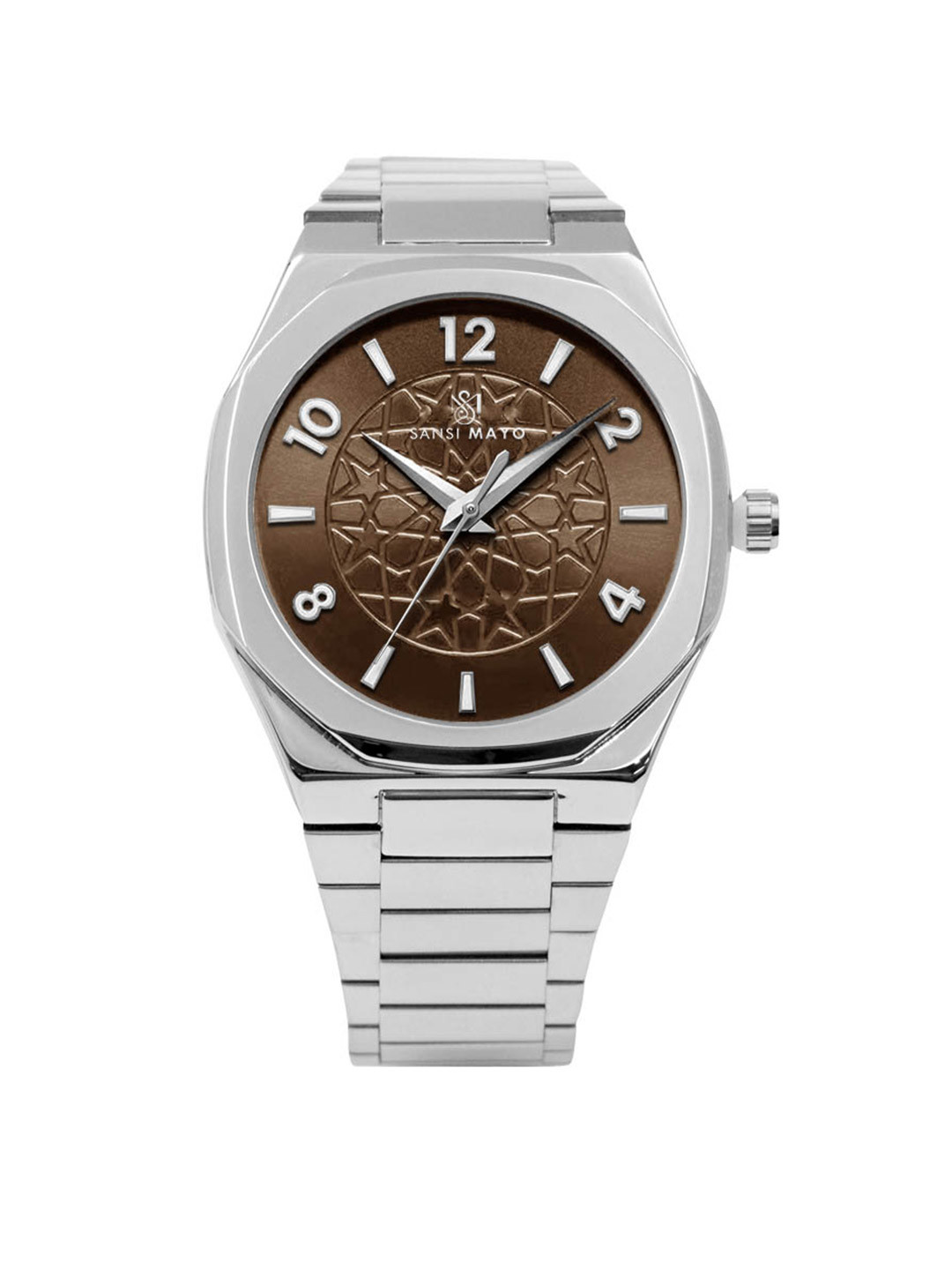 SANSIMAYO Marco Men Dial & Stainless Steel Straps Analogue Watch SM-M-34-S-S-BR