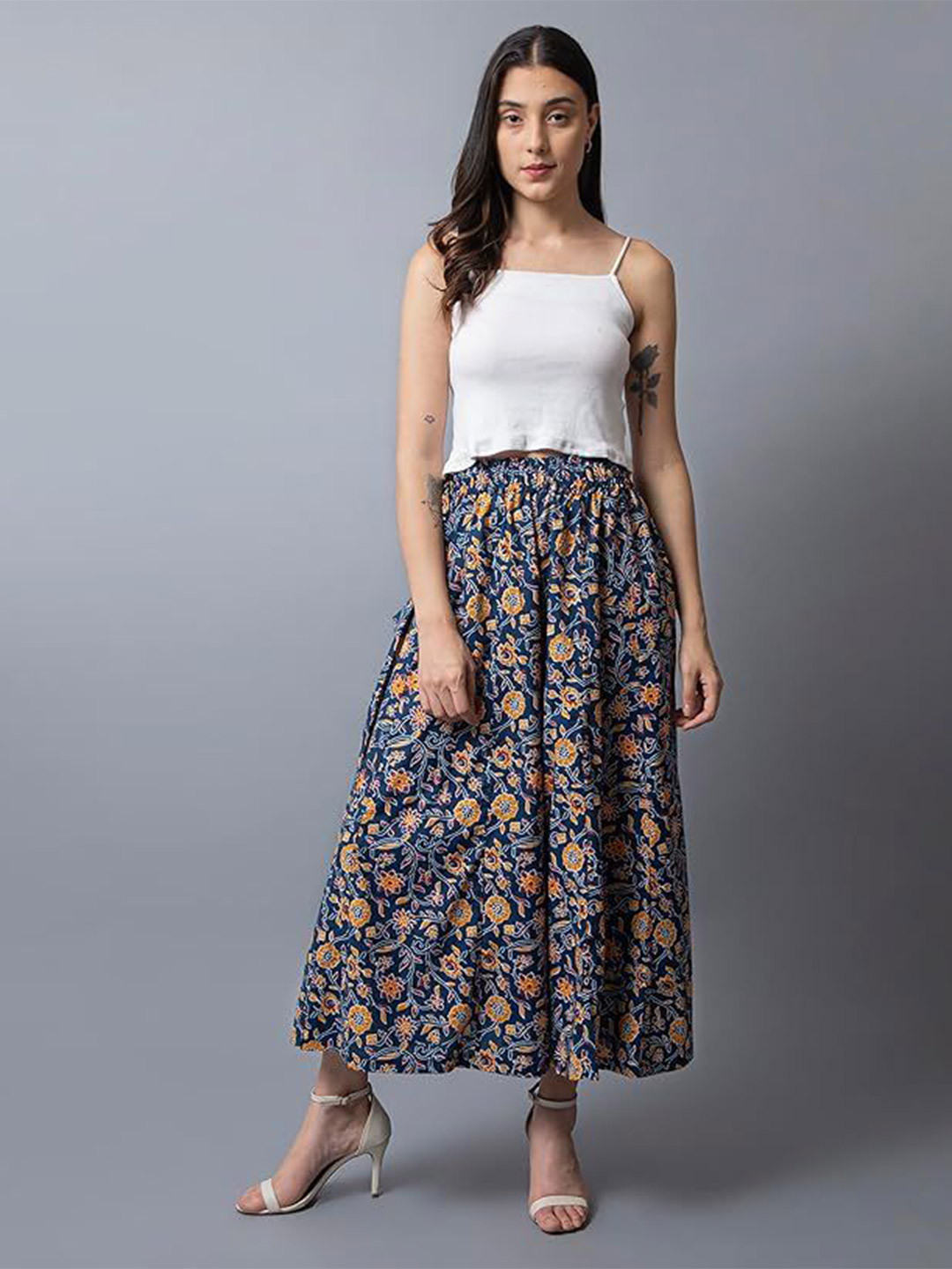 eyba Women Floral Printed Flared Palazzos