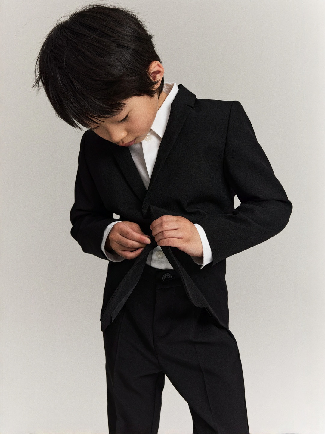 H&M Boys Black Solid Classic Jacket