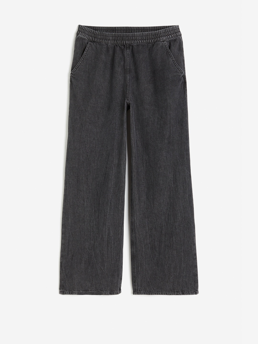 H&M Women Pure Cotton Wide-Denim Joggers