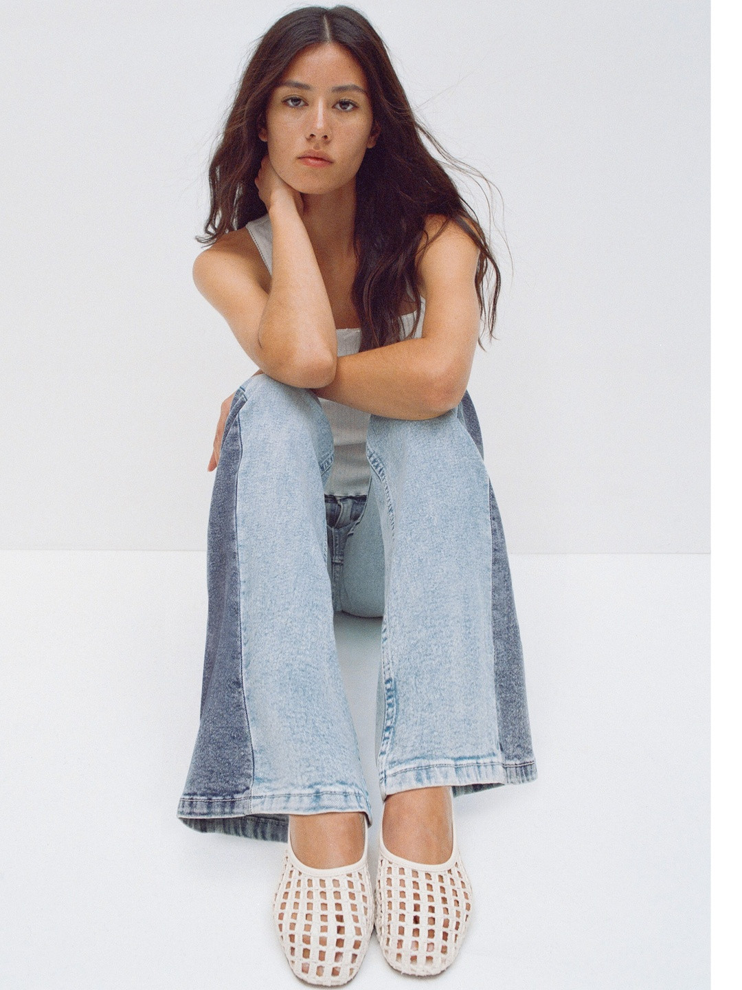 H&M Women Flared Low-Rise Denim Jeans