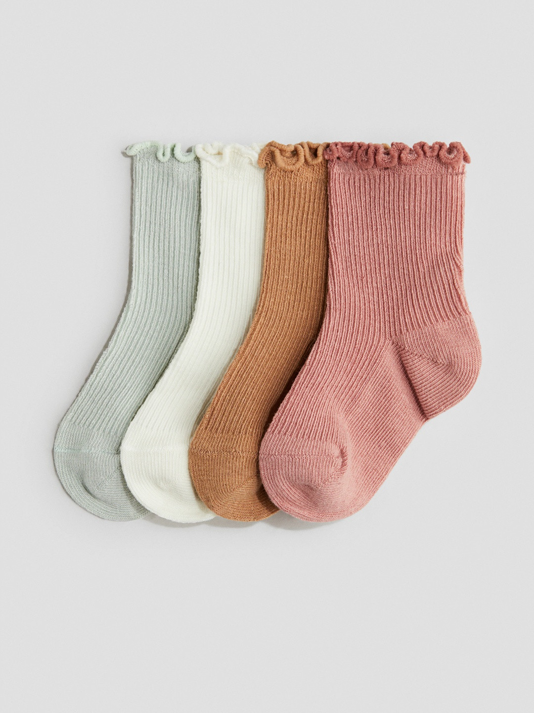 H&M 4-Pack Overlock-Detail Socks