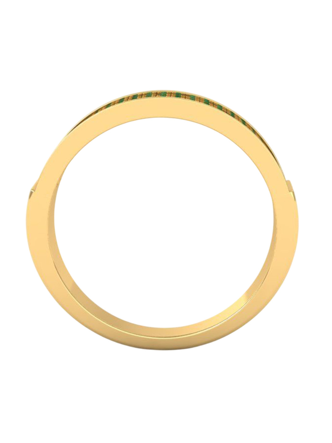 Eddicted 925 Sterling Silver 14K Gold Plated Emerald Studded Finger Ring