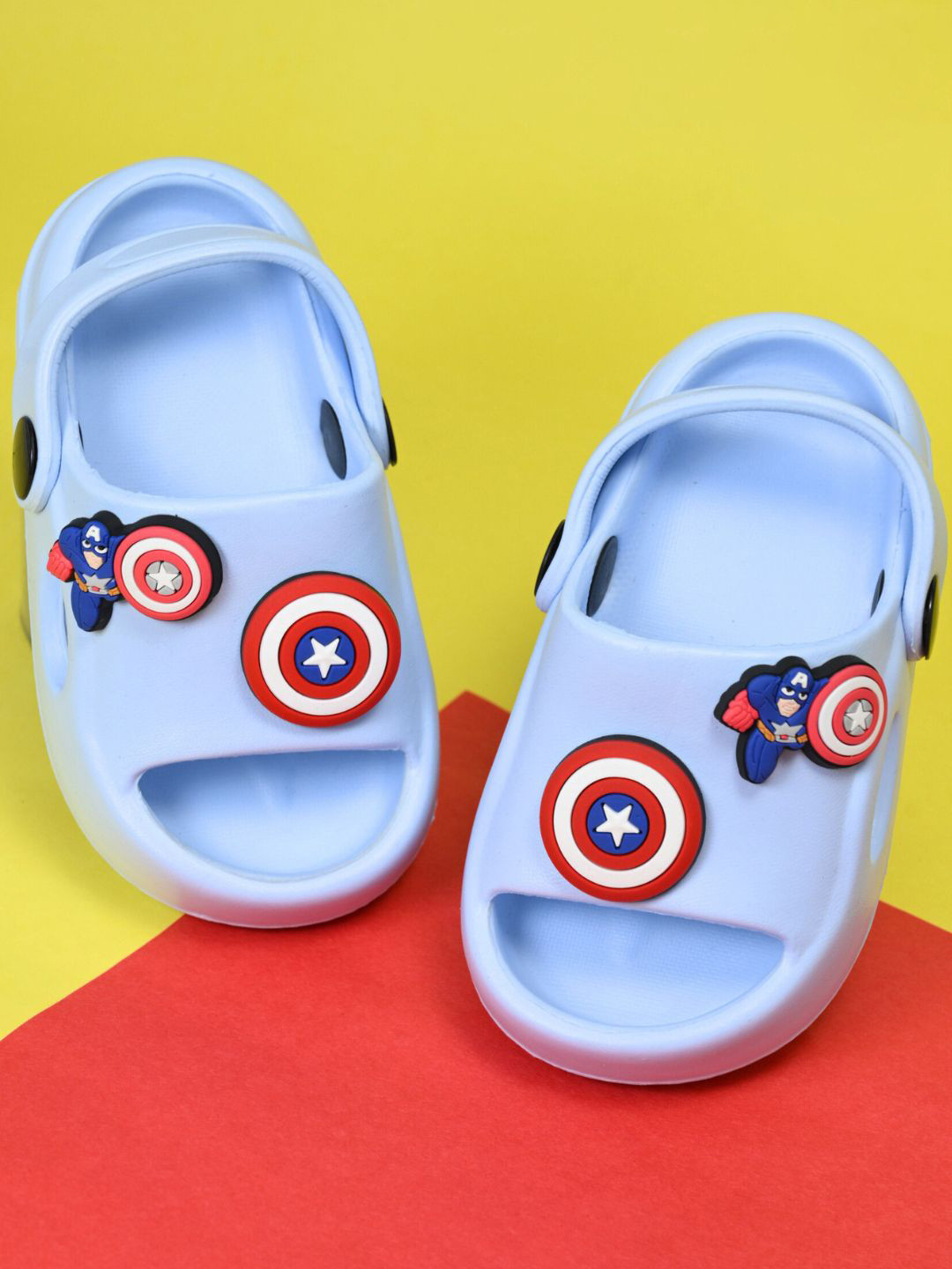 Yellow Bee Boys Marvel Captain America Clogs Flip Flops