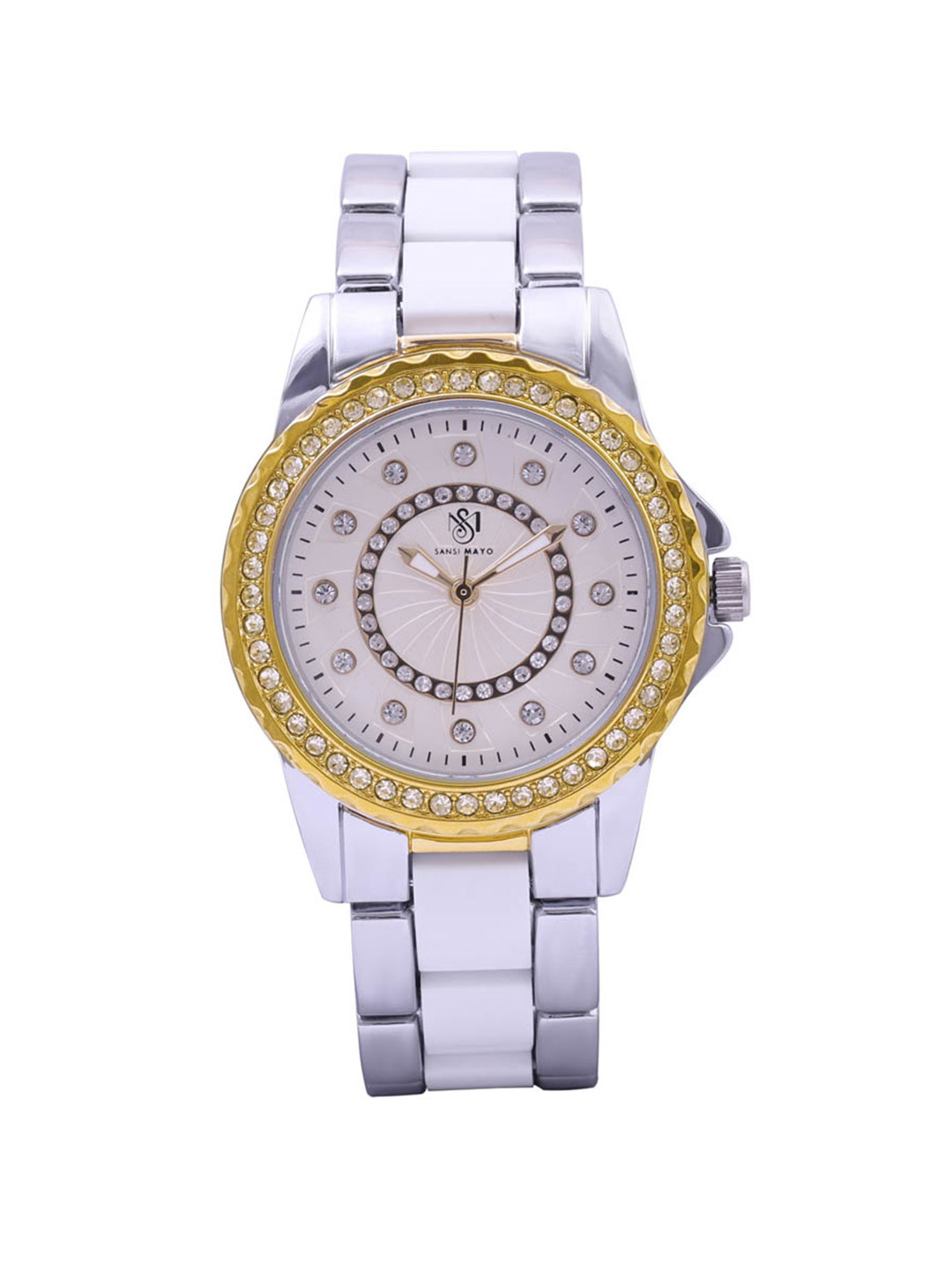 SANSIMAYO Tini Women Dial & Stainless Steel Straps Analogue Watch SM-L-06-TTSW-SG-W