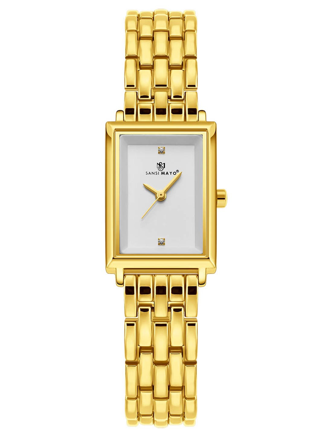 SANSIMAYO RUXAR Women Dial & Stainless Steel Straps Analogue Watch SM-L-205-G-G-W