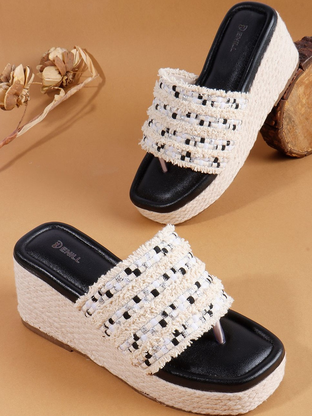 Denill Woven Sequin Espadrille Wedges