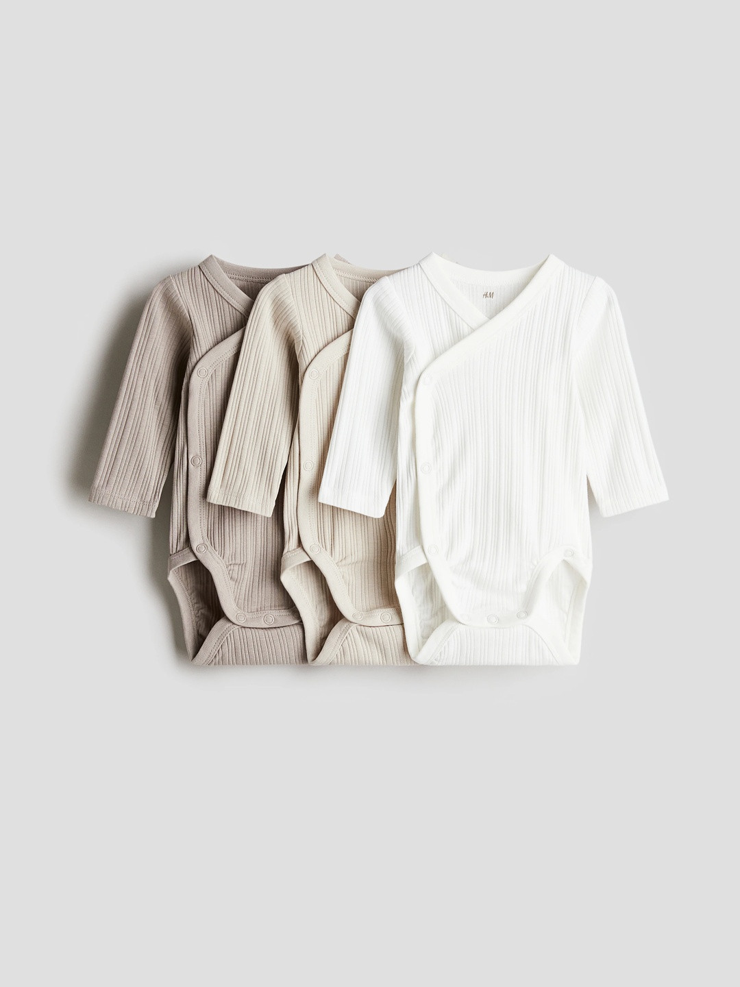 H&M 3-Pack Ribbed Wrapover Bodysuits