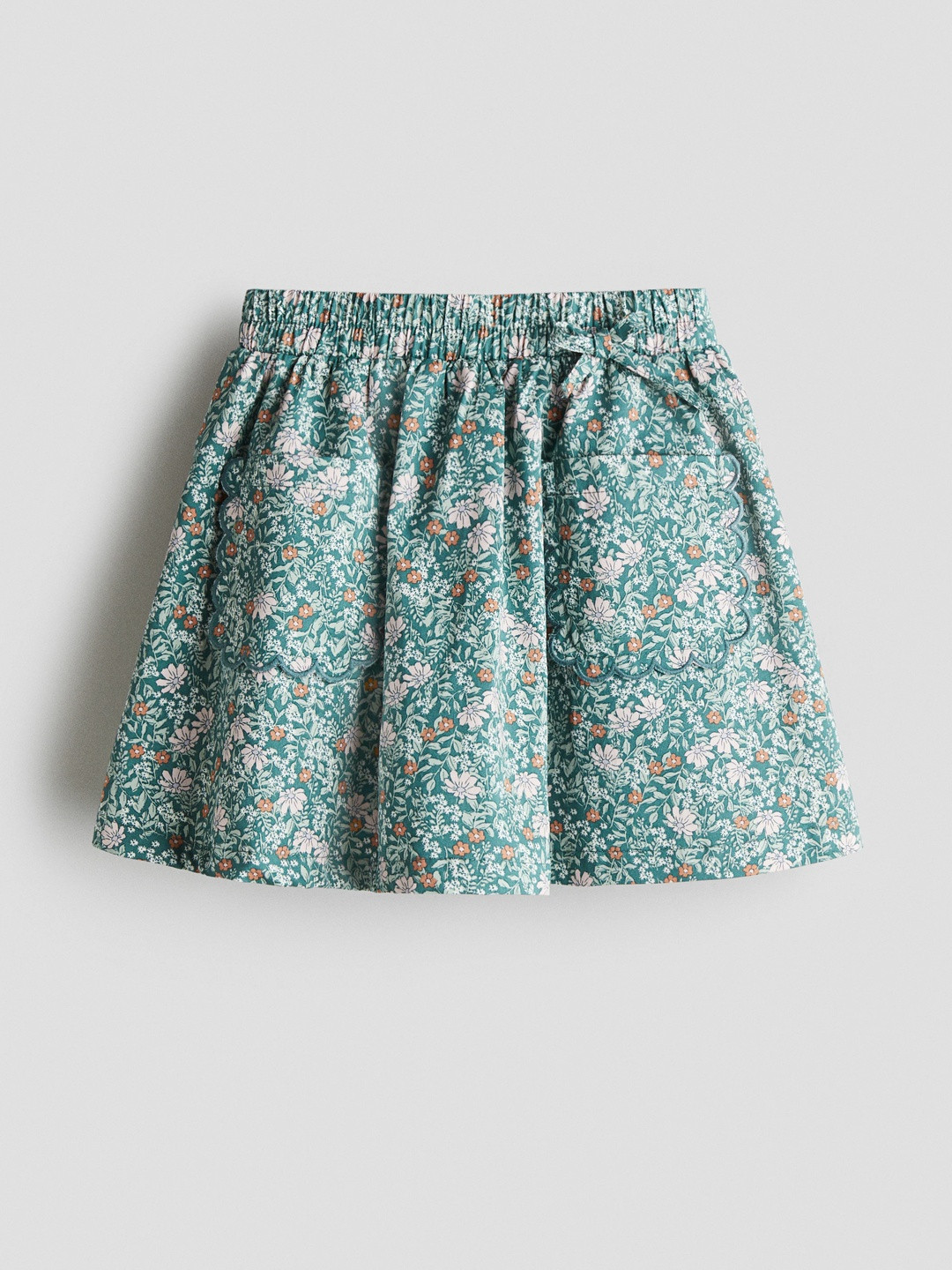 H&M Floral-Print Poplin Skirt