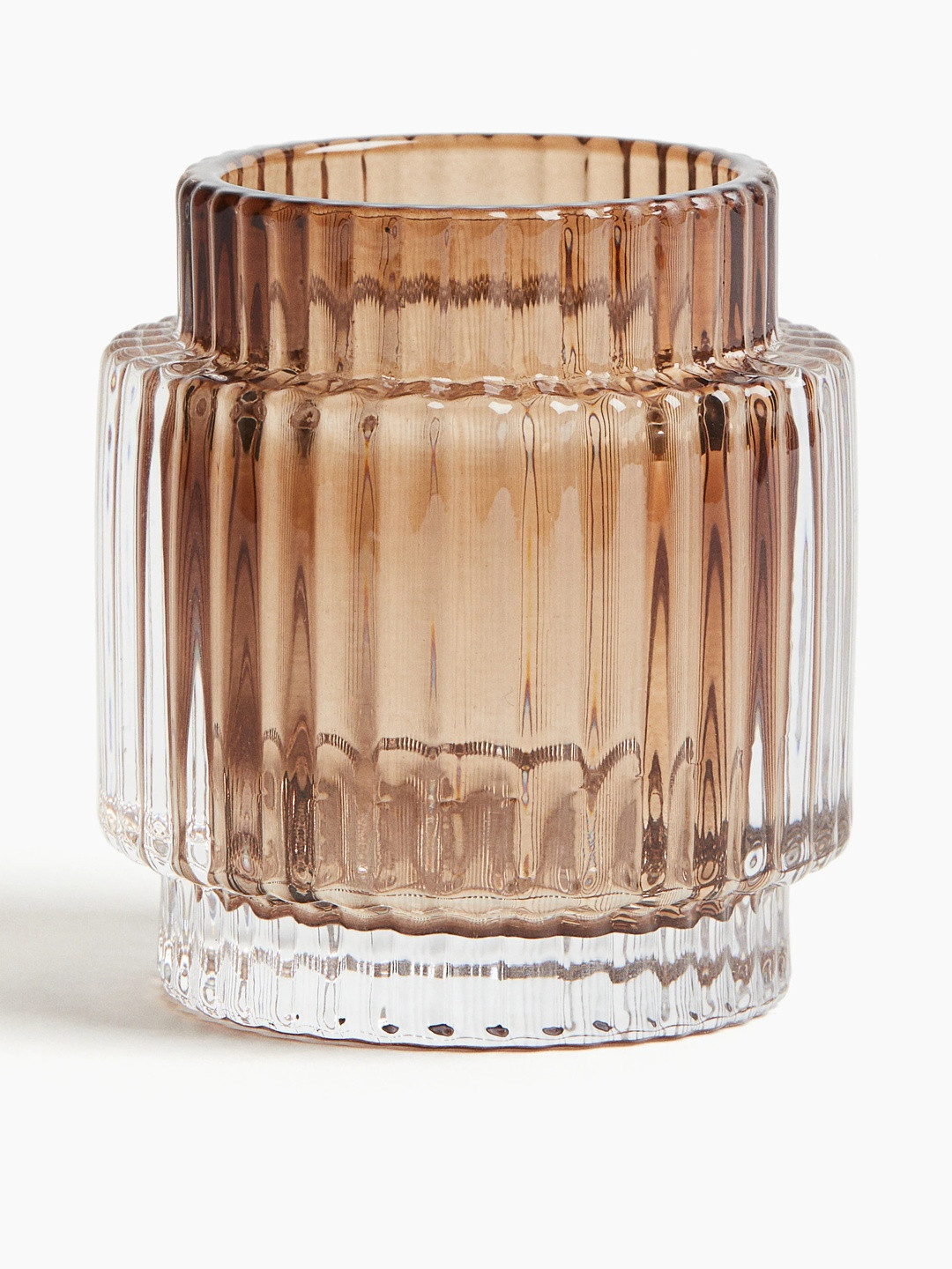 H&M Brown Glass Candle Holder