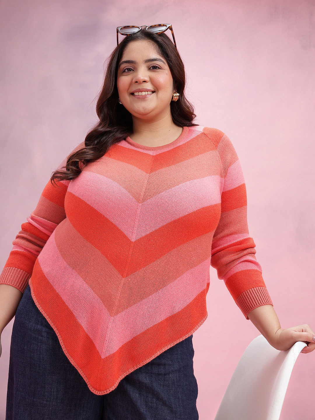 DressBerry Curve Chevron Pullover