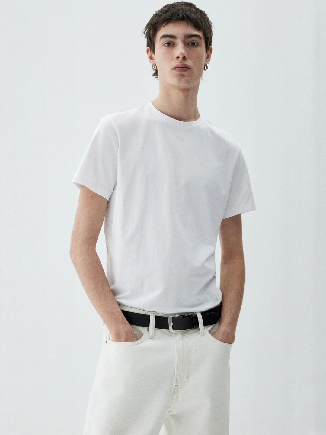 H&M White COOLMAX Slim Fit T-Shirt