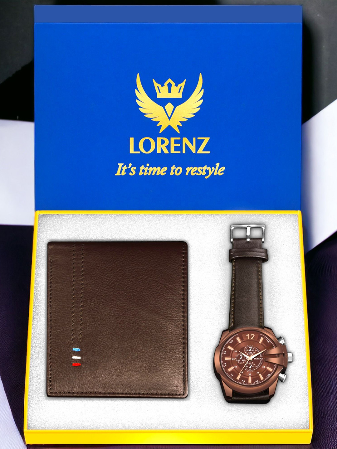 LORENZ Men Analog Watch & Genuine Leather Wallet