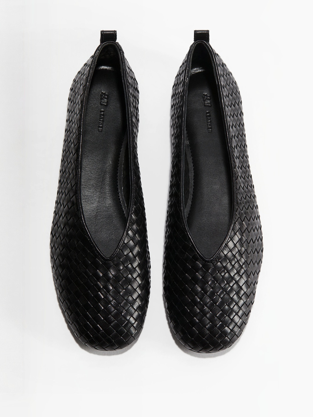 H&M Braided Leather Ballet Pumps