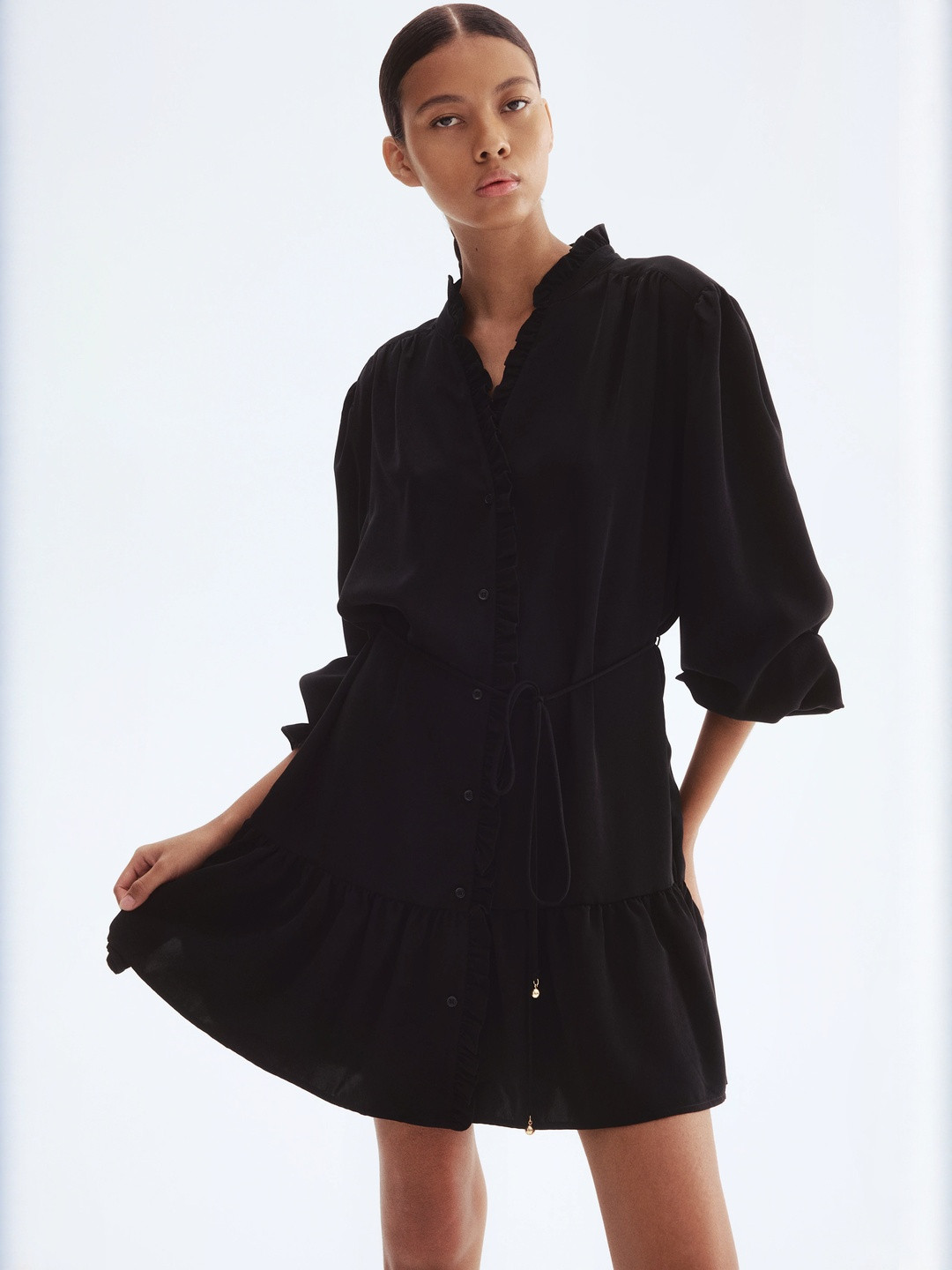 H&M Frill-Trimmed Shirt Dress