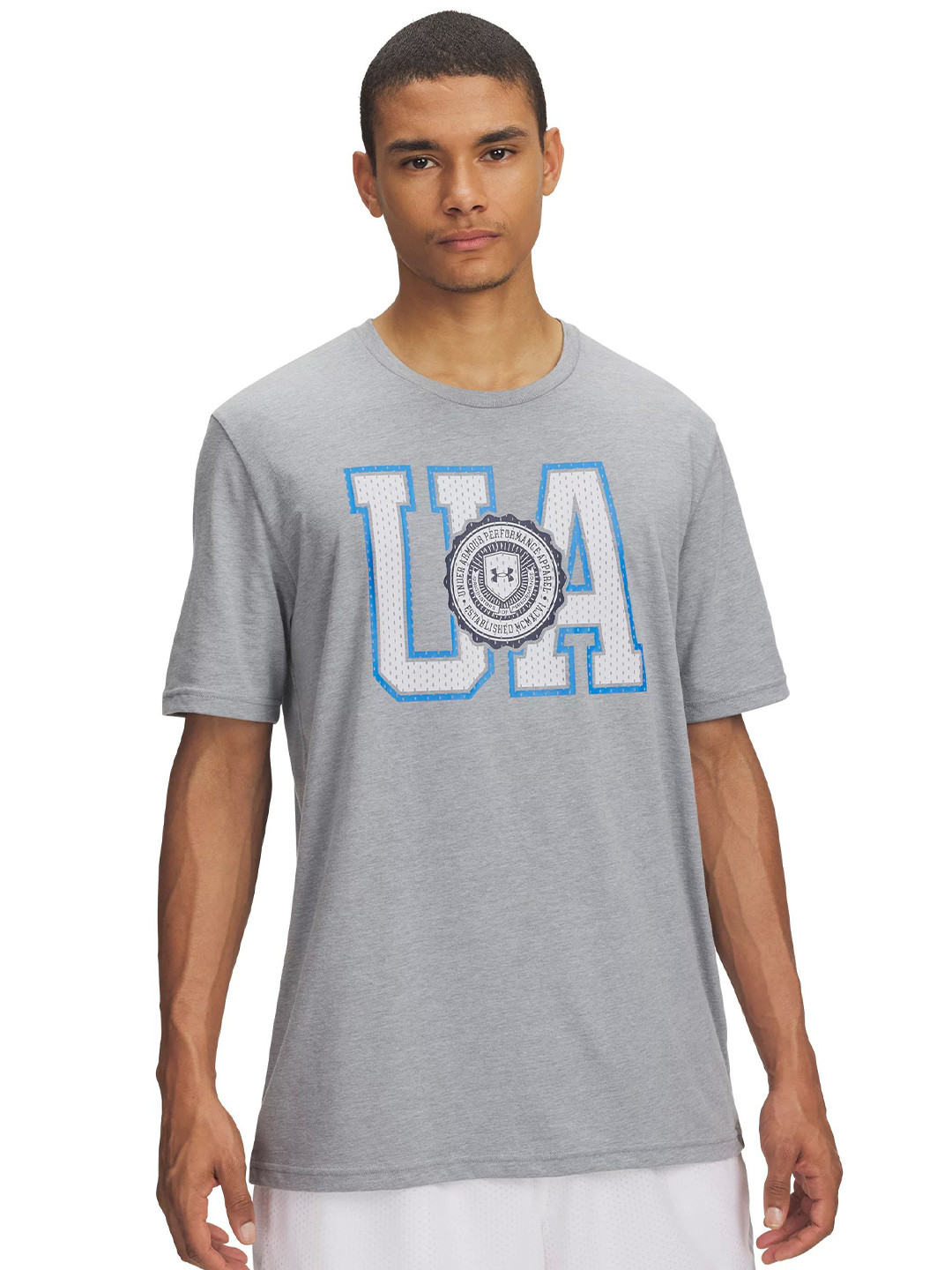 UNDER ARMOUR Men College Crest Logo Printed Relaxed Fit Short Sleeve T-Shirt