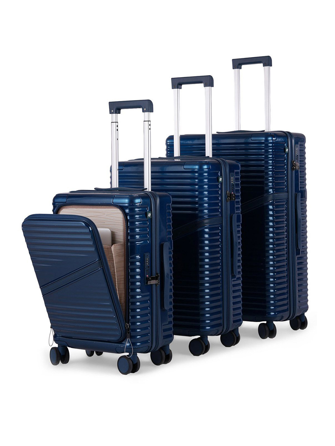 Assembly Set Of 3 Textured Hard-Sided Oblique Pro Premium Trolley