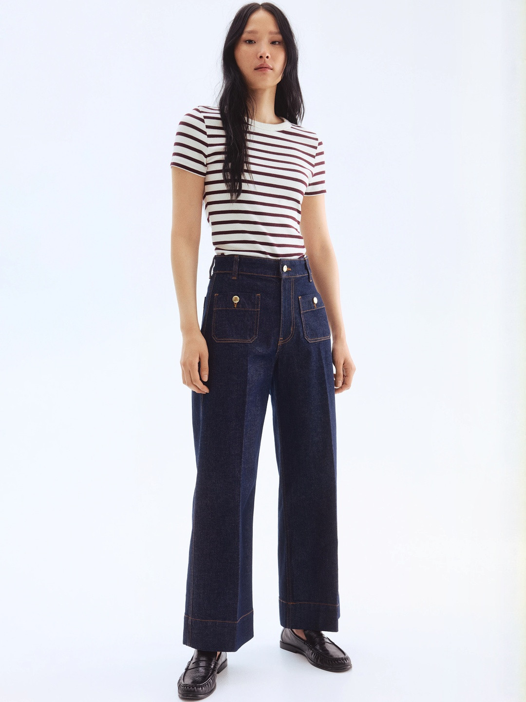 H&M Wide High Ankle Jeans