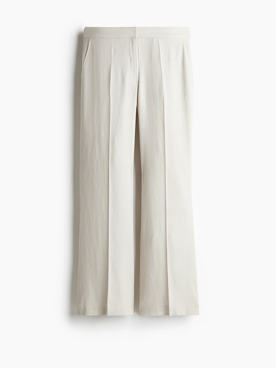 H&M Bootcut Linen-Blend Trousers