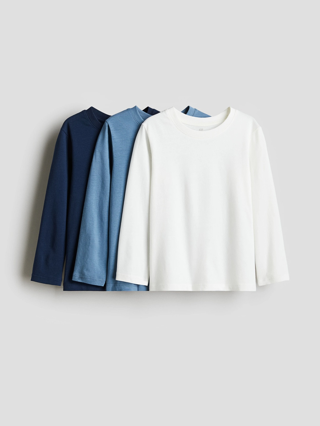 H&M Girls White & Blue 3-Pack Jersey Tops