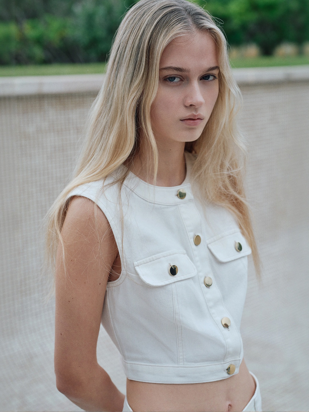 H&M Cropped Denim Top