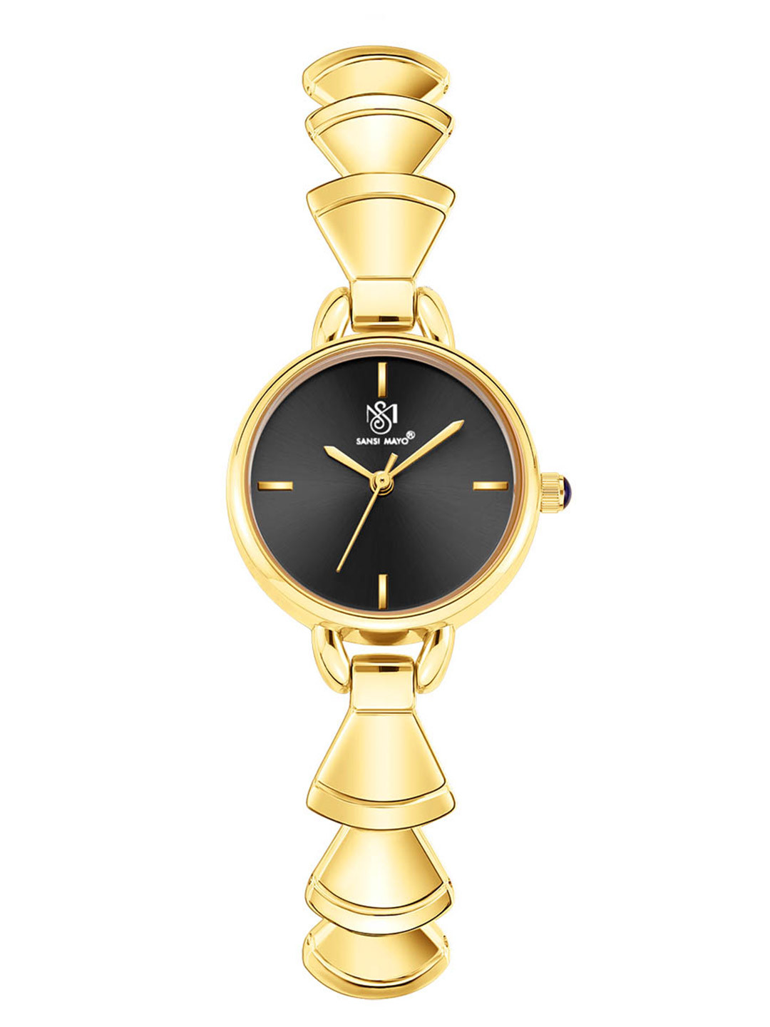 SANSIMAYO Flare Women Bracelet Style Straps Analogue Watch SM-L-230-G-G-B