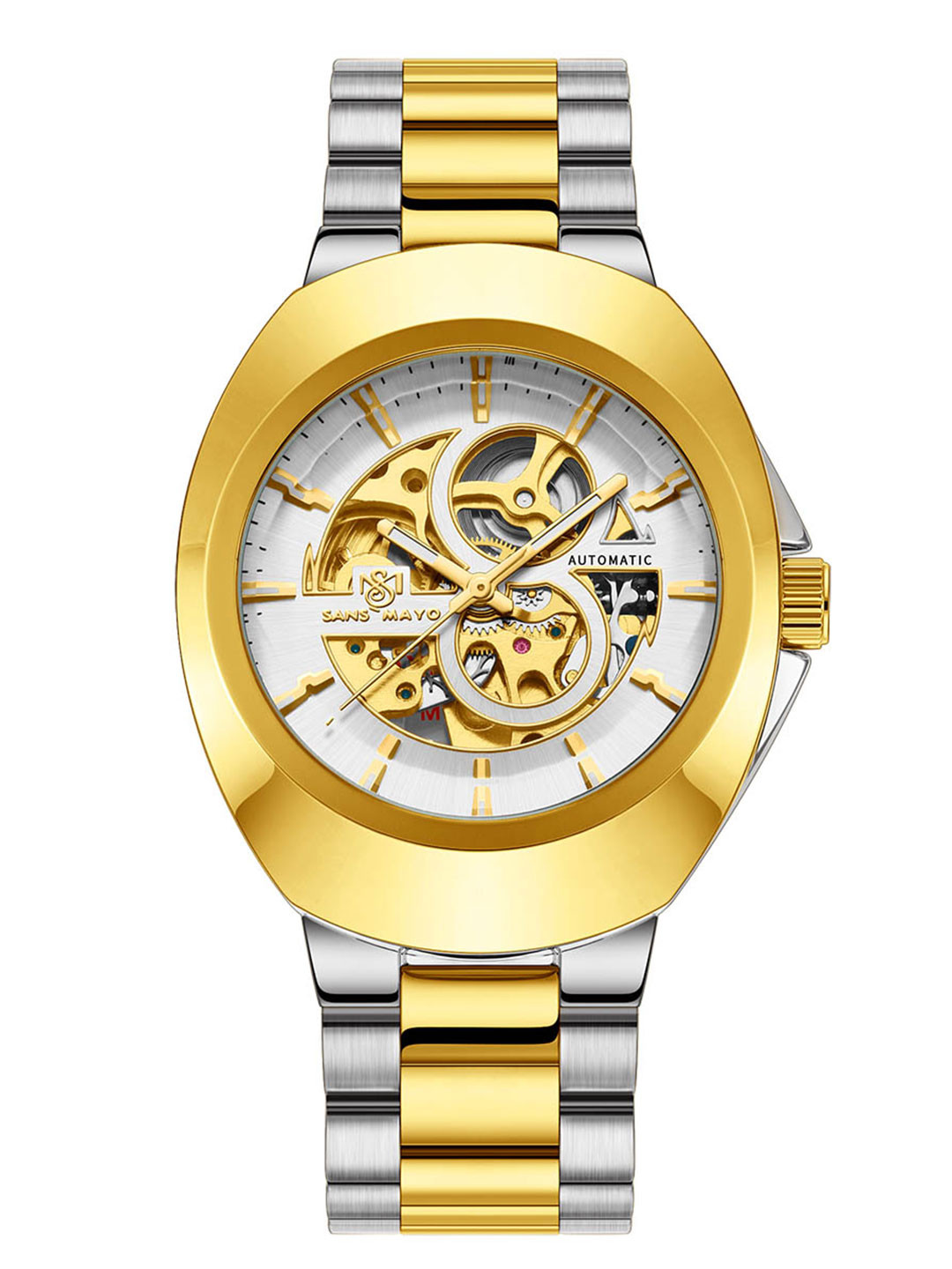 SANSIMAYO RIDA Men Bracelet Style Straps Analogue Watch SM-M-212-TTSG-SG-GW