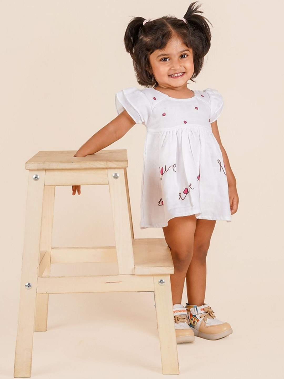 LOYZO-LOYAL TO JOY Girls Print Fit & Flare Dress