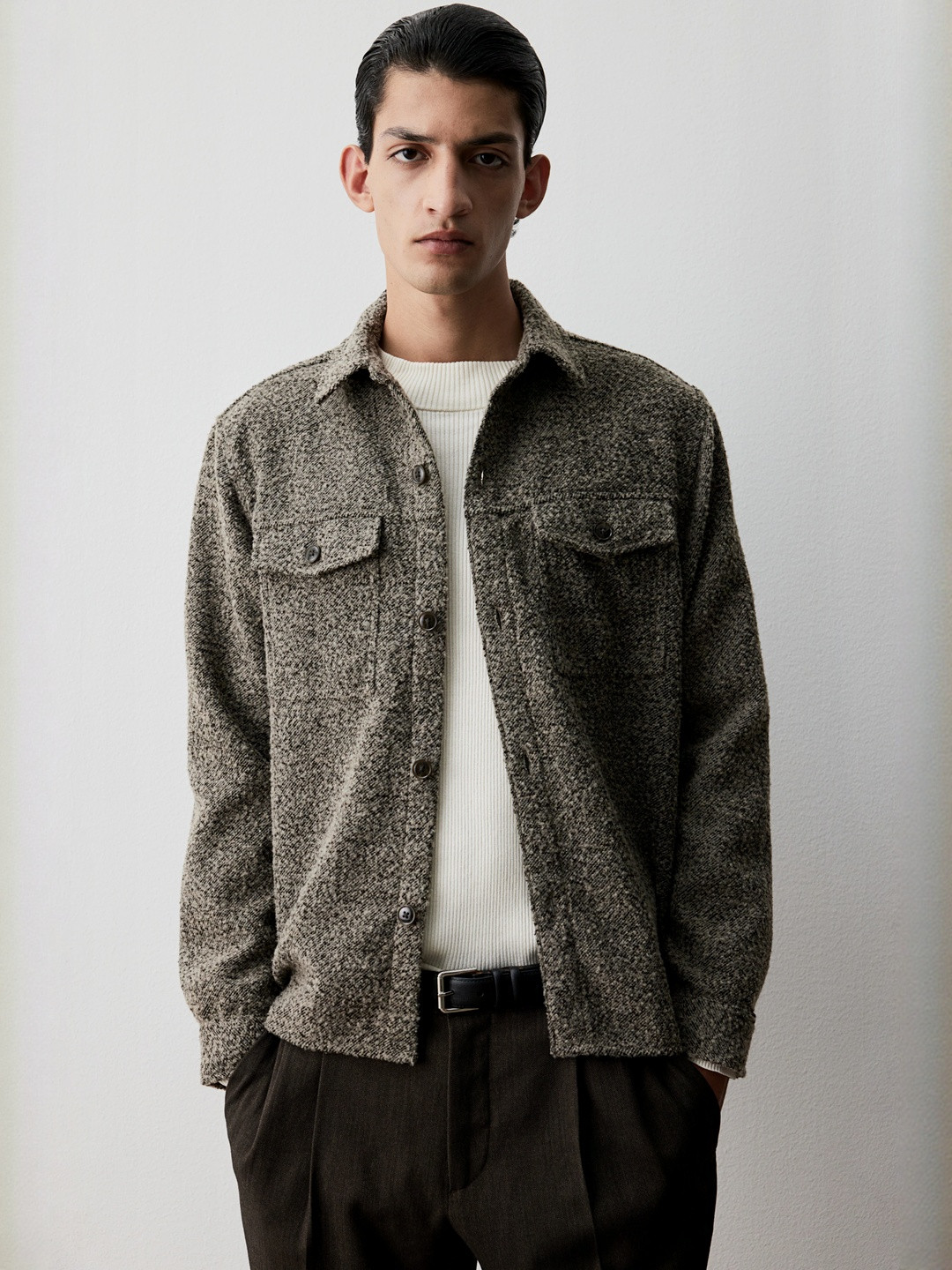 H&M Regular Fit Wool-Blend Overshirt