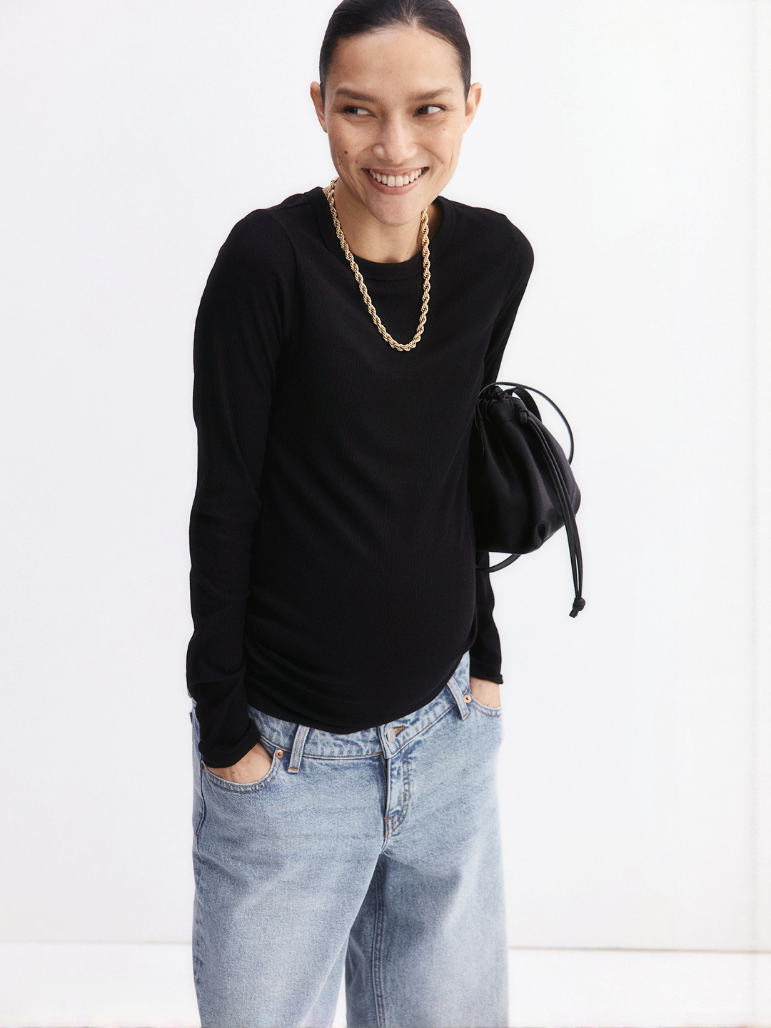 H&M MAMA Ribbed Jersey Top