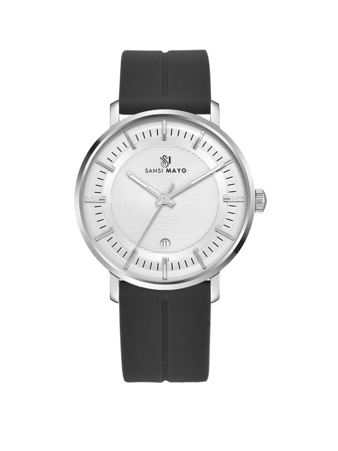 SANSIMAYO Men Round Dial Analogue Watch SM-M-174-B-S-W