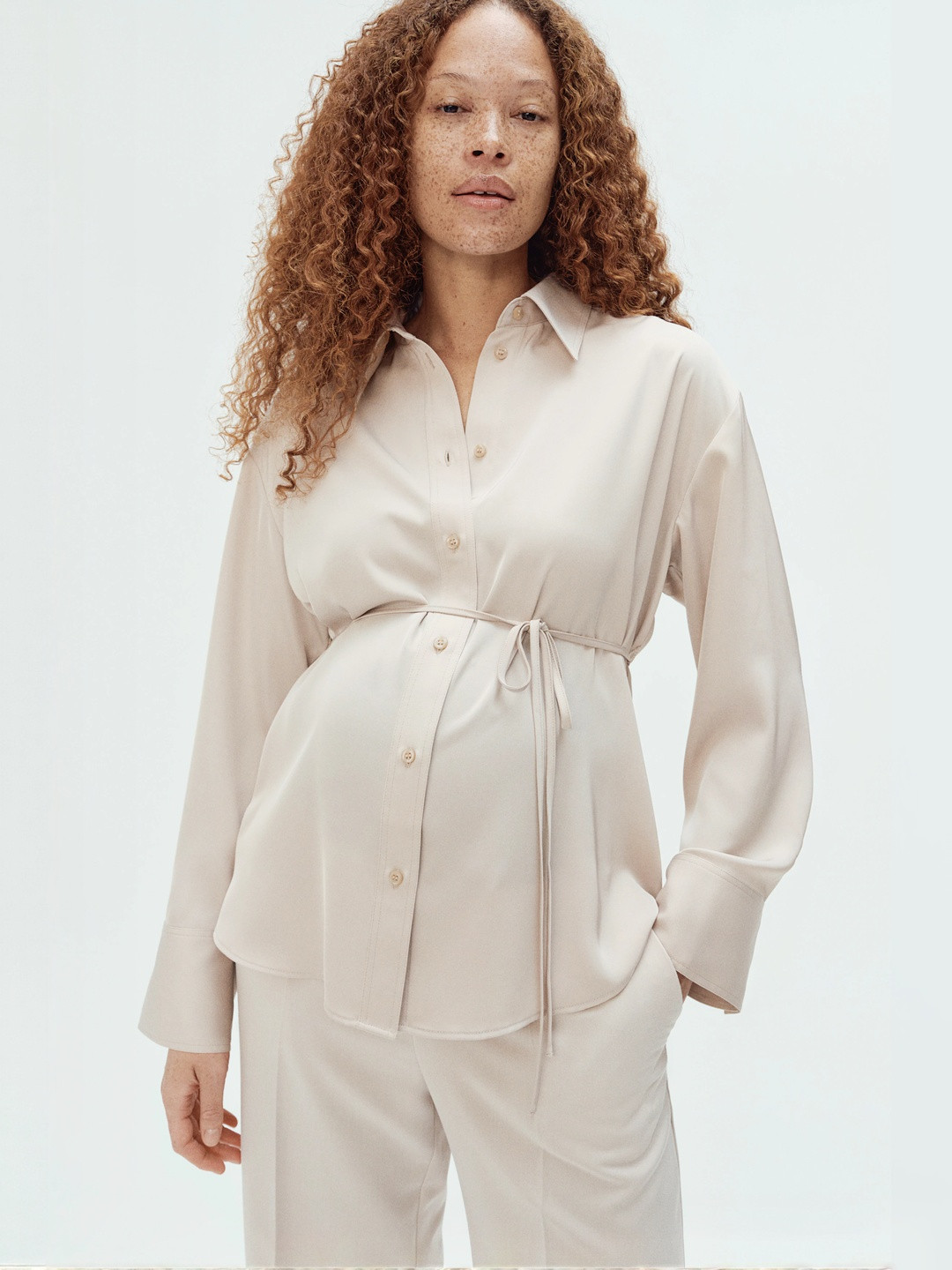 Mama Before & After Tie-Belt Shirt