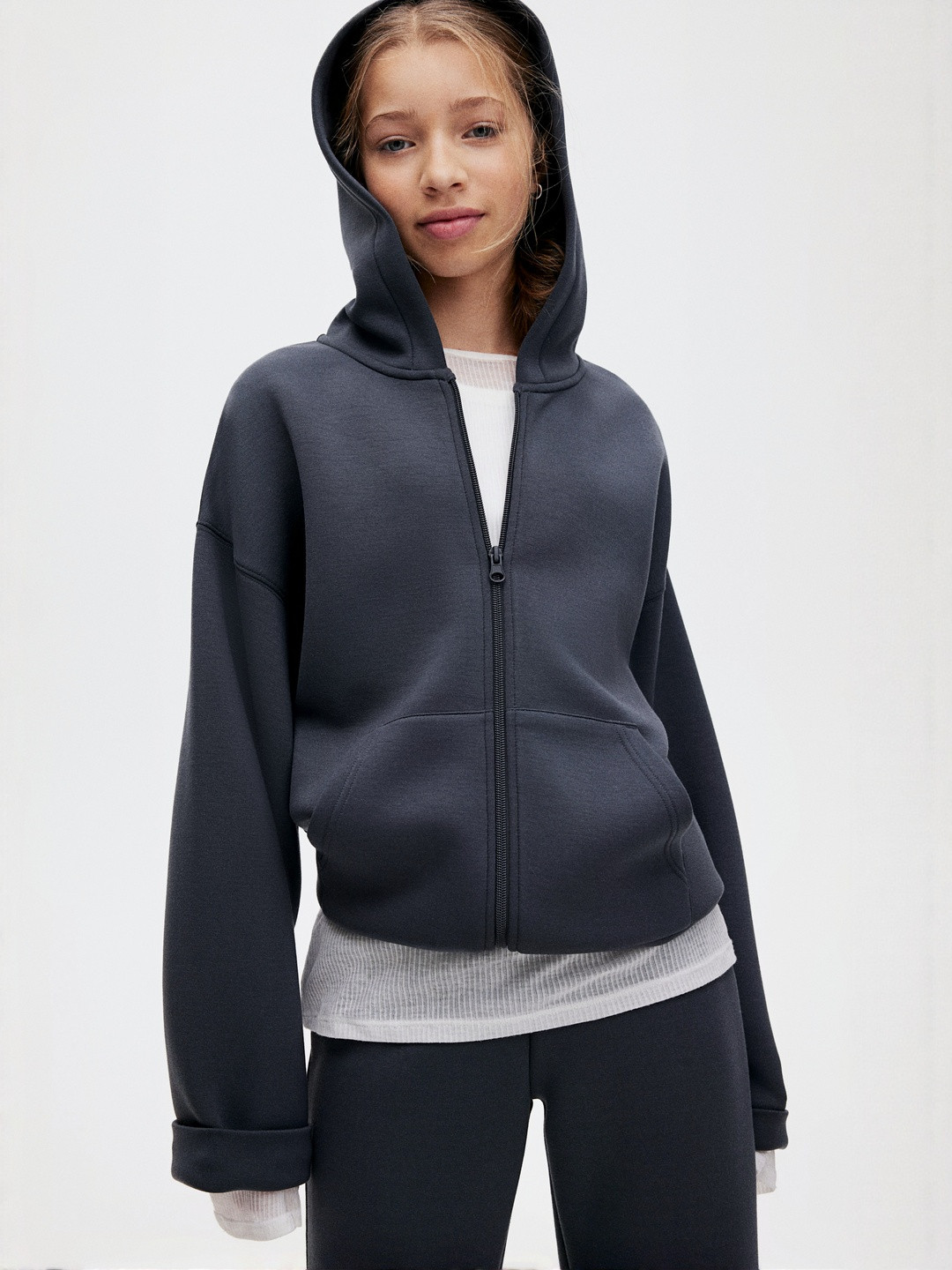 H&M Girls Scuba Zip-Through Hoodie