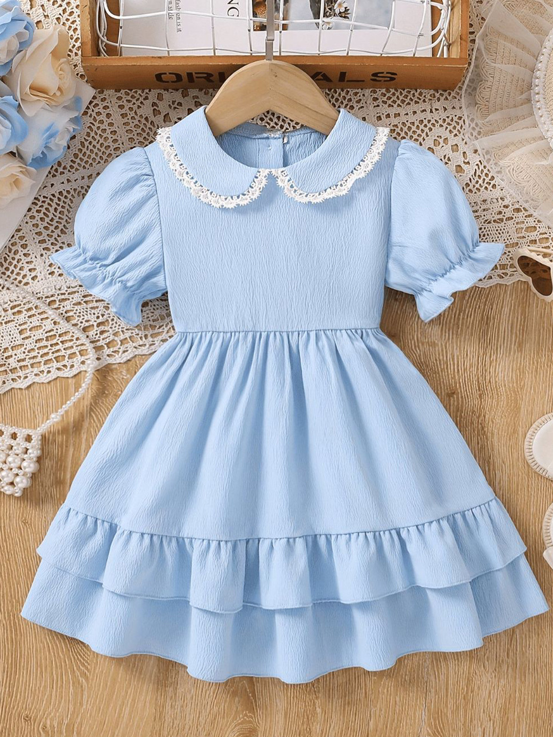 Oh Rare Girls Fit & Flare Puff Sleeves Dresses