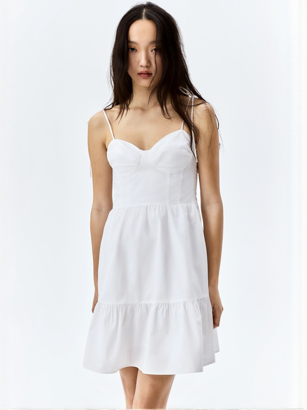 H&M Tie-Top Poplin Dress