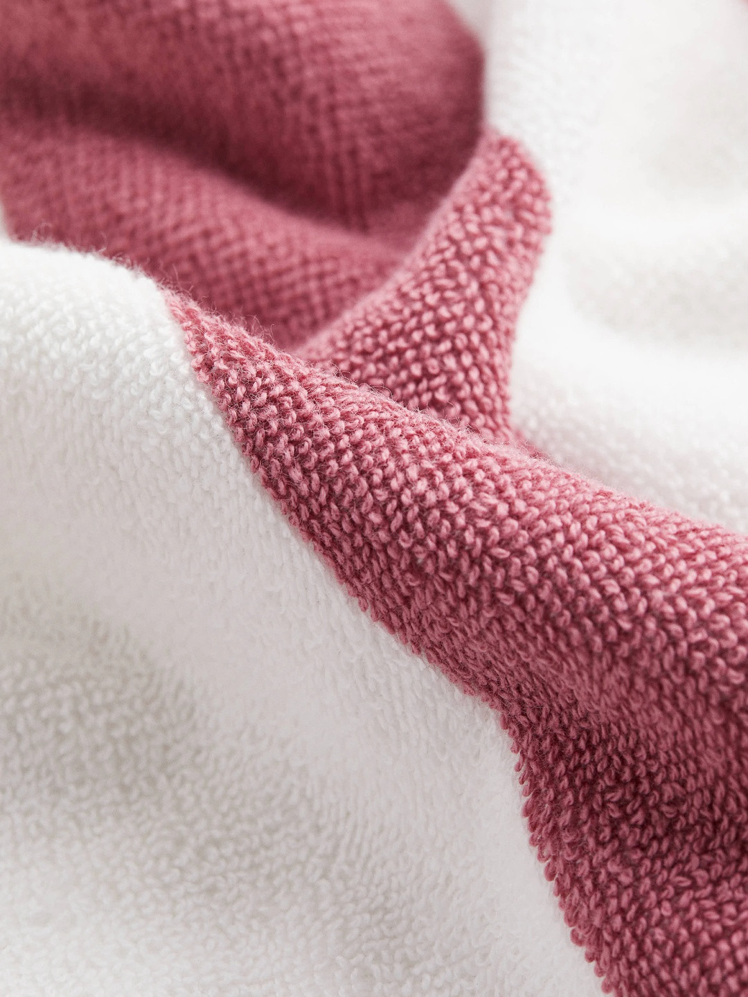 H&M Pink Striped Pure Cotton Hand Towel