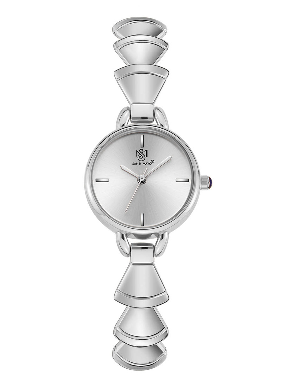 SANSIMAYO FLARE Stainless Steel Bracelet Style Straps Analogue Watch SM-L-233-S-S-GR