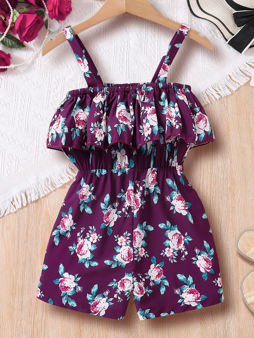 Oh Rare Girls Floral Printed Playsuit